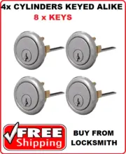 4x NIGHTLATCH 201 Rim Cylinder Barrel Suits Lockwood Yale WHITCO Locks - 8 keys