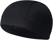 [TINEASUR] Men's Workout Headband Cycling Skull Cap Quick Dry Beanie High Elasticity Sports Hat for Man or Woman Black