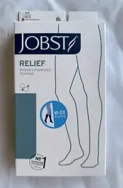 Jobst Relief Compression Socks Knee High Open Toe Black Large 15-20 mmHg