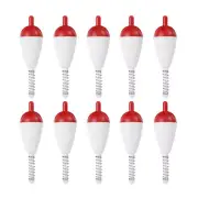 10pcs Fishing Float Bobbers Hard ABS Oval Stick Spring Slip Bobber Red