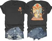 [TOUCHKINN] Magical Kingdom Shirt Women Tale As Old As Time T-Shirt Beauty Shirts Belle Princess Tee Vacation Short Sleeve Tops