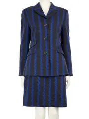 Abstract Pattern Skirt Suit