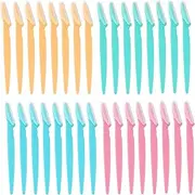 GUOYOU Pack of 32 Eyebrow Razors, Reusable Face Razor Women, Portable Eyebrow Razor Trimmer, Beauty Eyebrow Razor for Men and Women, Eyebrows, Peach Fluff