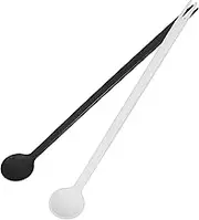 GREENADSCAPE 2pcs Reusable Mixing Spoons with Long Handles Dual Ended Fruit Picks Ergonomic Design for Easy Stirring and Serving Desserts Snacks and Appetizers