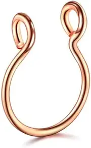 [Sctorikykt] 0.8 * 10MM Thin Septum Fake Nose Clip Ring Stud No Piercing 5Colours, Nickel & Lead Free, Anti-Allergy, Comfort Fit