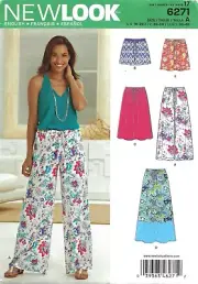 New Look 6271 Drawstring Waist Pants, Shorts & Skirts in 3 Lengths Sz 10-22 UC
