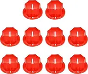 uxcell 10Pcs ABS and Copper Potentiometer Knobs 1/4" Volume Tone Control Top Hat Knob for Guitar Instruments Audio Mixer Amplifier Red