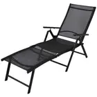 Folding Sun Lounger Bed Reclining Deck Alu Camping Chair Recliner Outdoor Pool