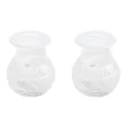 2x LVD Bud Vase Bubble Glass Home/Lounge Tabletop Boho Decor Small White Pearl