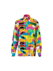 Vintage Pop-Art Neon Graphic Shirt