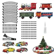 Model Train Set - Classic Electric Train Toy Sound Train Set - Battery-Powered Railway Kit Locomotive Model Christmas Toy for Kids & Girls