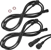 uxcell 2-Pack Waterproof Extension Cable, 2 Pin 6.56 Ft/2m Extension Cord Wire with 18AWG IP67 Male and Female Connectors for Outdoor Spotlights/LED Deck Lights [Black]