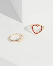 Gold Multi Pack Heart Ring