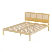 Bed Frame Queen Size Rattan Wooden RITA