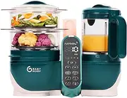 Babymoov Nutribaby(+), 6-in-1 Multi-Purpose Food Processor, Steam Cooker, Blender, Large Capacity for Baby, Ideal for Batch Cooking, Opal Green