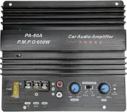 Car Sound Power Amplifier Board, 12V 600W High Power Bass Subwoofer Amp Board, Aluminium Alloy Car Audio Amplifier Board with Dual IC Integrated Chip, for Most Cars
