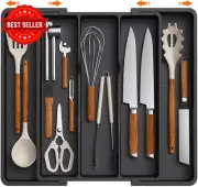 Expandable Utensil Drawer Organizer Large Cutlery Tray Adjustable Flatware Holde