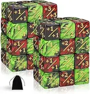 48 Pieces MTG Dice Counters Token Dice, Magic The Gathering Glitter Sparkle Dice, Loyalty Dice Starry Marble D6 Dice Cube Compatible with MTG, CCG, Card Gaming Accessory (Type 3)