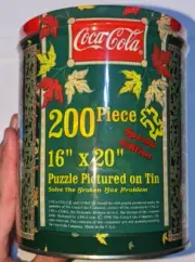 Coca Cola Norman Rockwell 200 Piece Puzzle 1998 Tin Sealed and Unopened