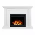 New White Kingsley 2000W Electric Fireplace Mantel Suite – Flame Effect with Woo