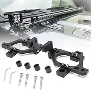 KMFCDAE for Jeep JL Hood Mount 42 inch Led Light Bar Mounting Bracket Cowl Light Pods Windshield Brackets for Jeep Wrangler JL JLU Gladiator JT 2018 2019 2020 2021 2022 2023 (2-in-1, 1 Pair Black)