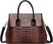 [Cayla] Women Satchel Handbags Top-Handle Bags fuax Leather Embossed Crocodile pattern shoulder bag