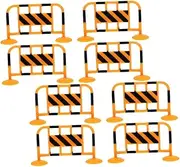 Toyvian 8pcs Traffic Sign for Mini Traffic Scene Driveway Barrier Barricade Roadblocks Miniature Barricade Roadblocks Model Simulation Road Sign Mini Fence Orange Resin
