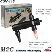 SUNSUN UV Sterilizer 18W UVC Light Lamp Clarifier CUV-118 Aquarium Pond Fish Dam