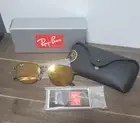 Ray-Ban Limited Ed. Blaze Hexagonal Metal Frame Sunglasses Blue/Dark Orange NIB