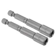 2Pack 1/4" Quick-Change Hex Shank 1/4" Magnetic Nut Driver Bit 2.56" Length