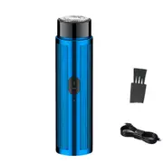 Mini Electric Shaver Portable Razor with LED Display Blue