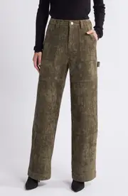 BLANKNYC Franklin Rib Cage Faux Suede Carpenter Pants in Take A Hike at Nordstrom, Size 25