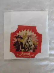 Hopalong Cassidy Horse Bond Bread Label Original Very Rare Unopened Sealed (232)