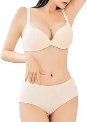 [Generic] Full-coverage Push Up T-Shirt Wireless Bra Seamless Panty Set RFC