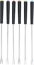 Grcfumo 6 Pcs Fondue Forks Set, Less Steel Fondue Forks, Less Steel Rebellion Long Forks for Cake Chocolate Fruits Cheese Fondue