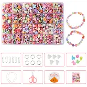 Children DIY Beads, Pop Beads of Jewellery Bracelet Necklaces String Making Kit, Friendship Bracelets Art Craft Kit-1