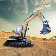 Mini Digger Crawler Steel Rubber Track, Compact Wheeled Excavator – Portable Hydraulic Excavator for Landscaping, Construction, & Farm Use – High Performance & Easy Maneuverability