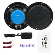 2*Herdio Waterproof 160W 4" 2 Way Marine Ceiling Speakers W/ Bluetooth Amplifier