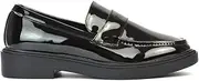 [Generic] Womens Black Loafers Shoes Ladies Flat Low Heel Comfort Flexible Cushoined Sole Casual School Work Office Pumps Size 3-8