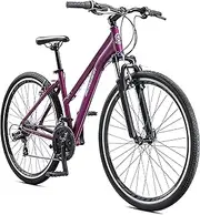 [Schwinn] GTX 1.0 Comfort Adult Hybrid Bike for Men and Women, Dual Sport Bicycle, 700c Wheels, 17.5-Inch Step-Through Aluminum Frame, 21-Speed Twist Shifters, Alloy Linear Pull Brakes, Purple