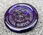 Salvation Army Bristol Blue Glass Coaster Cobalt Paperweight Ornament VTG