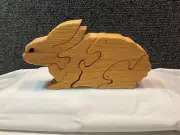 Hand crafted solid oak wood puzzle