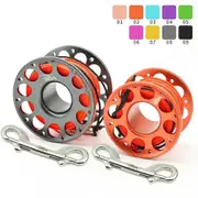 15M/30M Scuba Diving Aluminum Alloy Spool Finger Reel with Stainless Steel double ended hook SMB Equipment Cave Dive orange