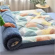 Japanese Floor Mattress Futon Mattress, Cotton Fill Single Double Roll Up Foldable Mattress, Foldable Camping Sleeping Pad, for Home Dormitory(W,150x200cm)