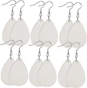 [MOBUTOFU] 30pcs Sublimation Earring Blanks Wooden Hooks Diy Earring Crafting Decorative Sublimation Blanks Bulk Pack