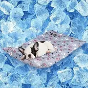 Dog Cooling Mat with Bed Pillow, Gel Non-Toxic Summer Pad for Dogs and Cats, Waterproof Self-Cooling Pads for Kennel/Sofa/Bed/Floor/Car Seats, 70x50 CM