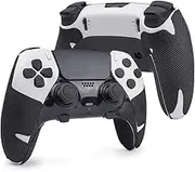 TALONGAMES Controller Grips Compatible with PlayStatio 5 DualSense, Anti-Slip, Sweat-Absorbent, Textured Skin kit, for PS5 Controllers Handle Grips, Buttons, Triggers, D-pad (Classic Version - Black)
