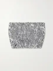 [SPRWMN] SPRWMN - Sequined Tulle Bandeau Top - Silver - small small Silver