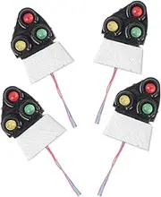 Gogogmee 4pcs Mini Signal Light Model for Sand Table Layout Decor Train Signal Lights Building Accessory for Realistic City Traffic Scenes