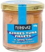 Fish 4 Ever Azores Skipjack Tuna Fillets in Spring Water (Glass Jar) 150g
